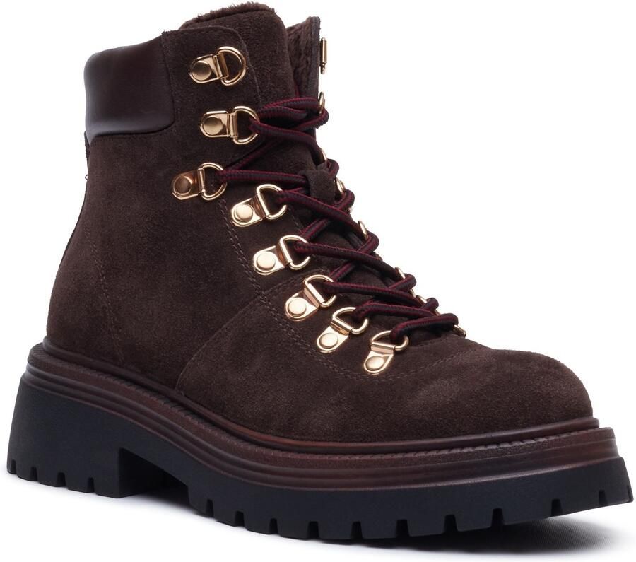 Hush Puppies Robyn Hiker Suède Dames CHOCOLATE Hakken Enkellaarsjes