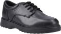 Hush Puppies Romeo Leren Zwarte Schoenen Voor Jongens - Zwart