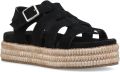 Hush Puppies Rosetta Gladiator Leren Dames Sandalen Zwart Tan - Zwart