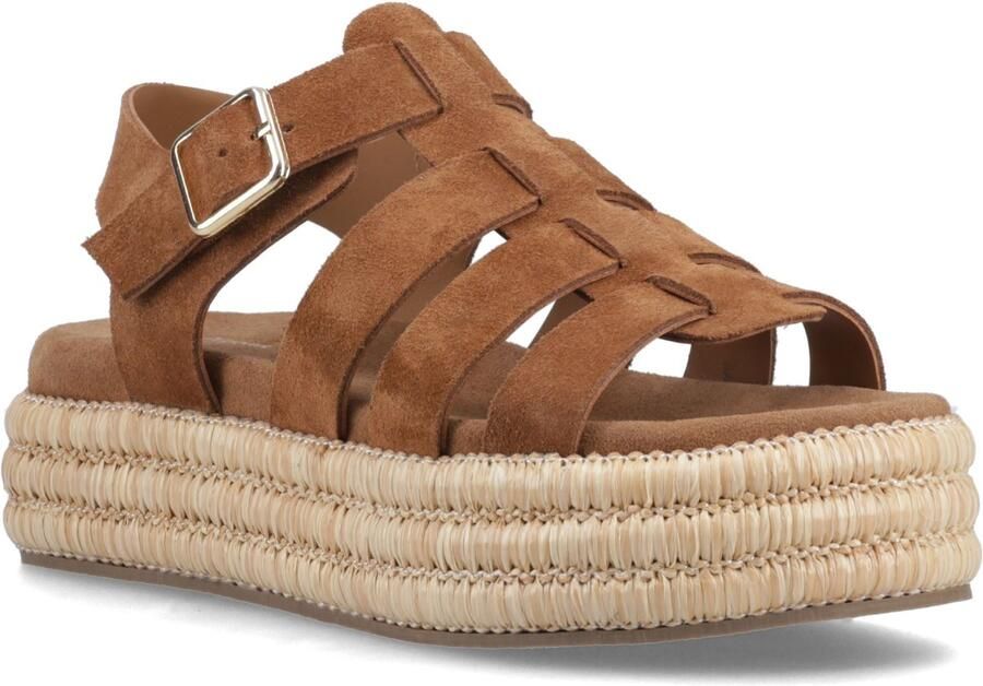 Hush Puppies Rosetta Gladiator Leren Dames Tan Sandalen