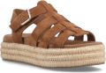 Hush Puppies Rosetta Gladiator Leren Dames Tan Sandalen - Cognac