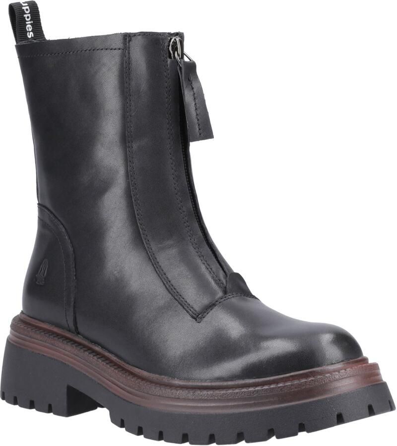 Hush Puppies Roxanna Vrouwen Zwarte Leren Laarzen