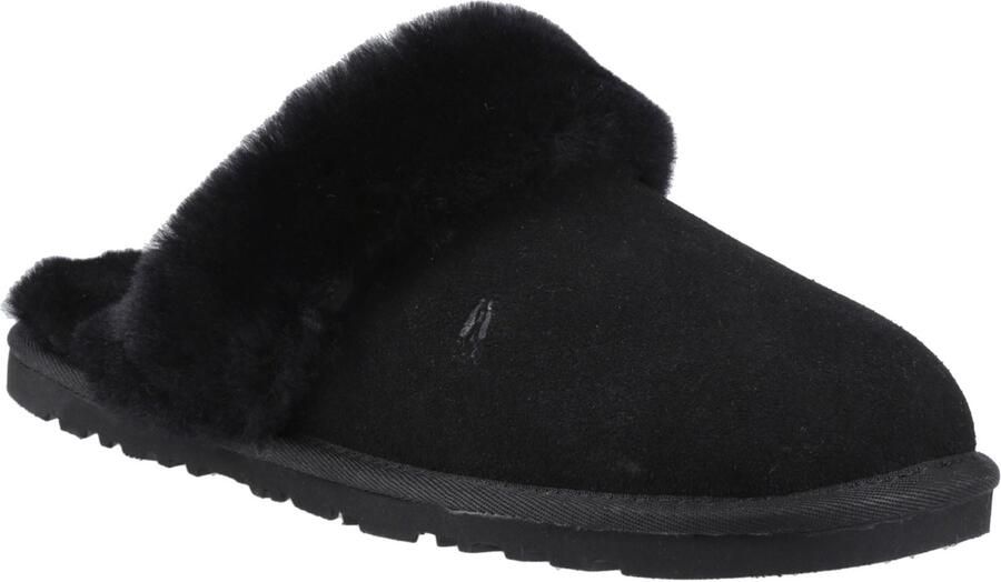 Hush Puppies Samantha Suede Dames Zwarte Pantoffels