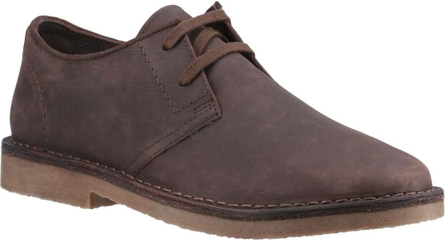 Hush Puppies Scout Leren Heren Veterschoenen In Waxy Bruin