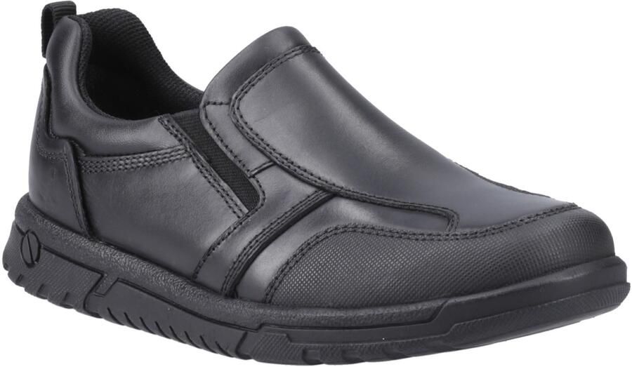 Hush Puppies Sergio Leer Jongens Zwarte Loafers