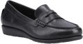 Hush Puppies Shelby Leren Dames Zwarte Instappers - Zwart