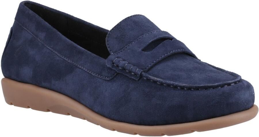 Hush Puppies Shelby Suède Dames Navy Instappers