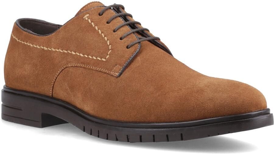 Hush Puppies Sterling Suède Leren Heren Tan Standaard Veterschoenen