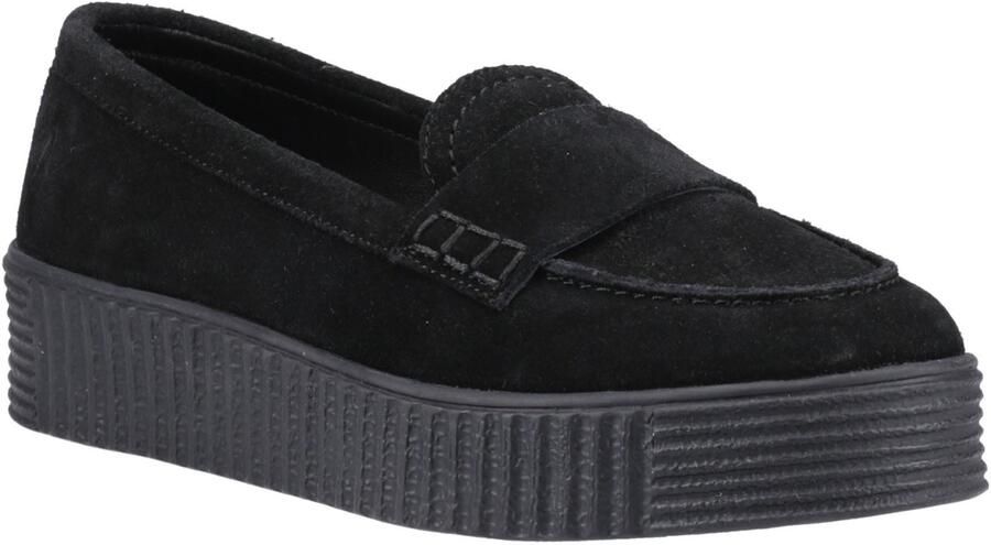 Hush Puppies Tamara Suède Dames Zwarte Instappers