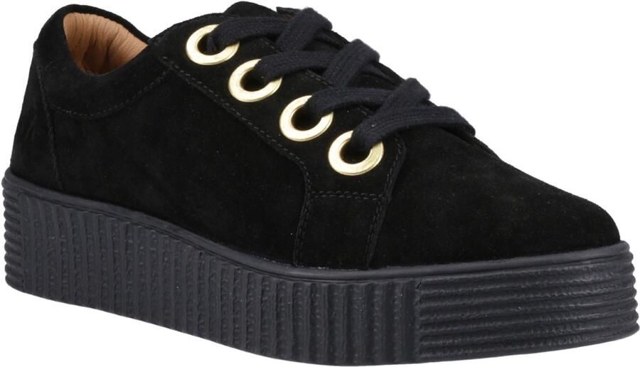Hush Puppies Tamsin Suède Dames Zwarte Sneakers