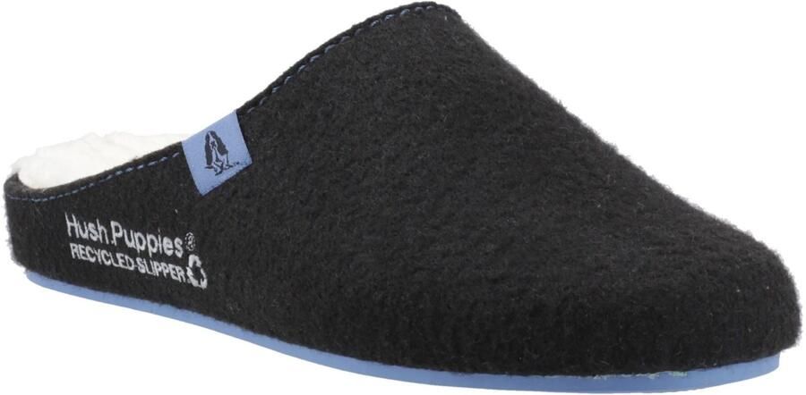 Hush Puppies The Good Slipper 90% Gerecycled Rpet Polyester Heren Zwarte blauwe Slippers