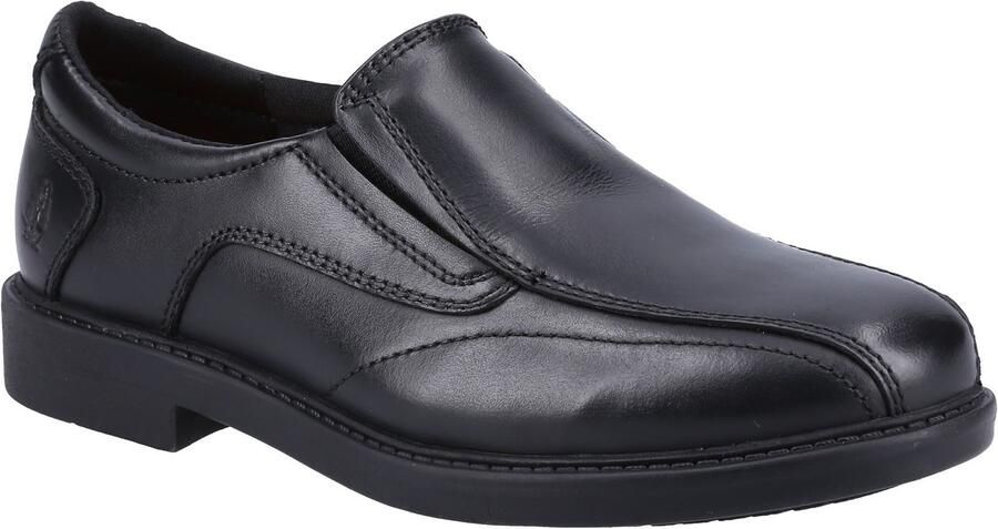 Hush Puppies Toby SNR Leer Jongens Zwarte Loafers