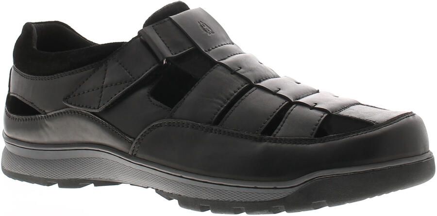 Hush Puppies Touch Close Herensandalen Rucker Leer Vissersmodel Zwart