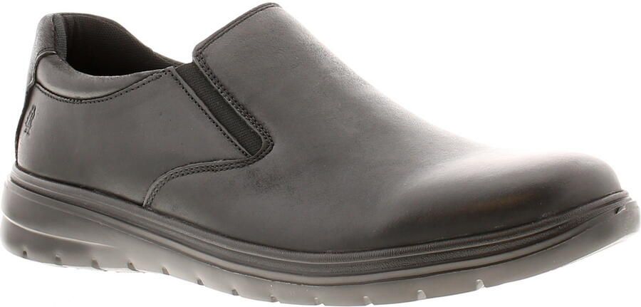 Hush Puppies Trent Leren Zwarte Instapschoenen Voor Heren