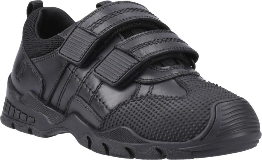 Hush Puppies Tristen Leer Jongens Zwarte Loafers