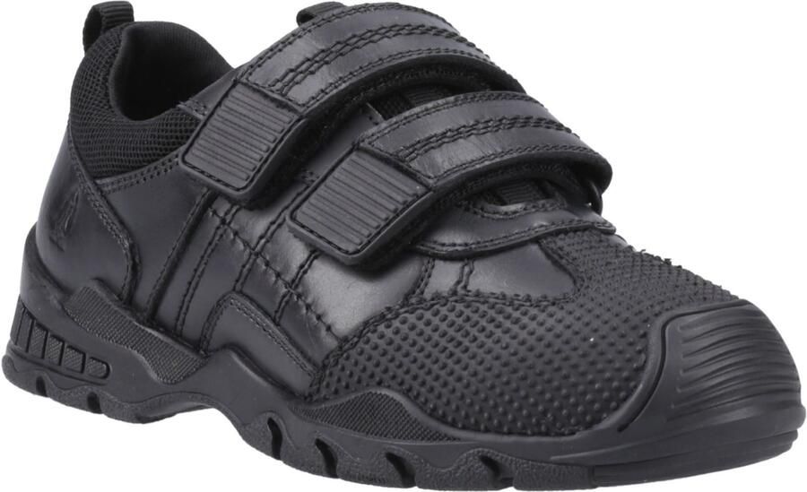Hush Puppies Tristen Leer Jongens Zwarte Loafers
