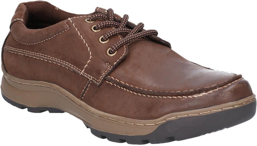 Hush Puppies Tucker Bruine Leren Veterschoenen Voor Heren