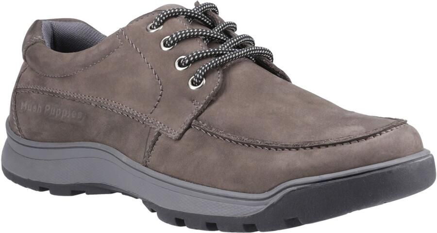 Hush Puppies Tucker Veterschoenen voor Heren van Grijs Nubuckleer