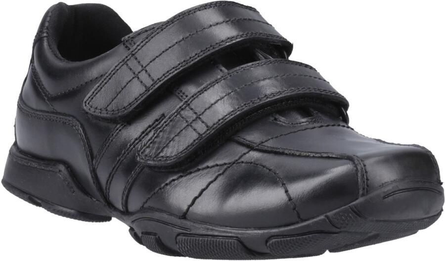 Hush Puppies Vance Leer Jongens Zwarte Loafers