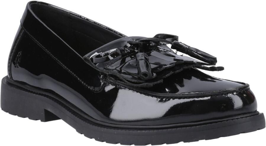 Hush Puppies Verity Kiltie Leren Dames Zwarte Instappers
