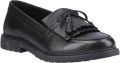 Hush Puppies Verity Kiltie Leren Dames Zwarte Instappers - Zwart