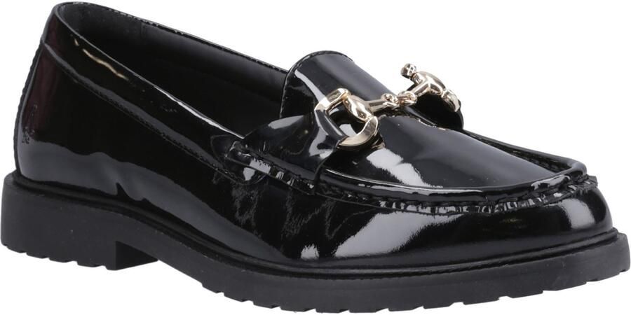 Hush Puppies Verity Patent Snaffle Leer Dames Zwarte Instappers