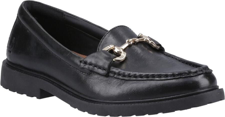 Hush Puppies Verity Snaffle Leer Dames Zwarte Instappers