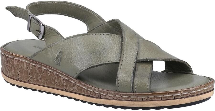 Hush Puppies Vrouwen dames Elena Leren Wigsandaal (Olijf)