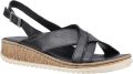 Hush Puppies Vrouwen dames Elena Leren Wigsandaal (Zwart) - Zwart