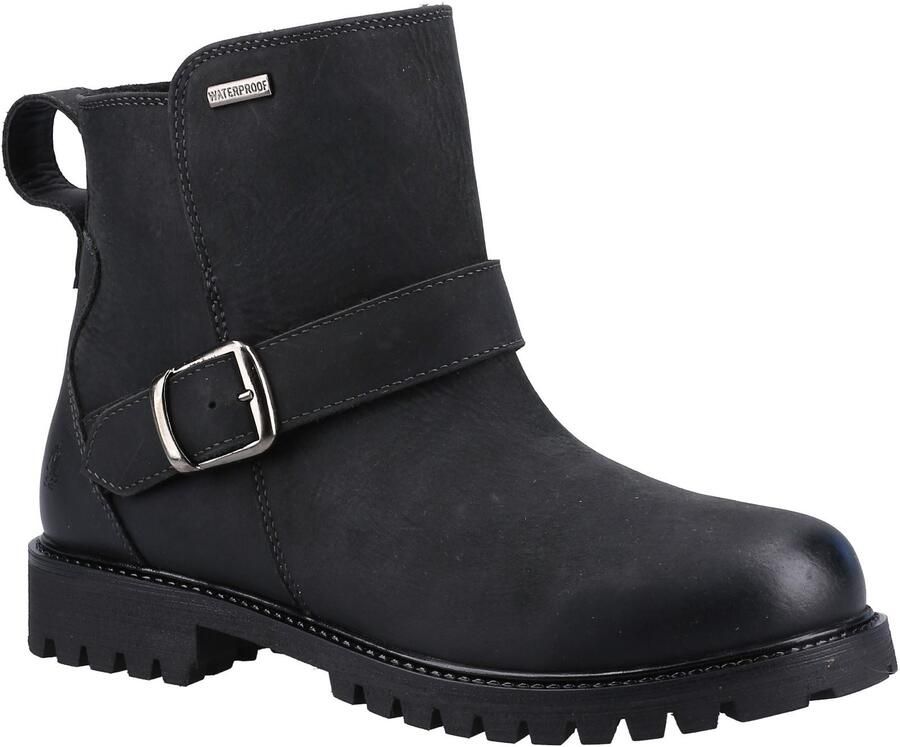 Hush Puppies Wakely Leder Dames Zwart Laarzen
