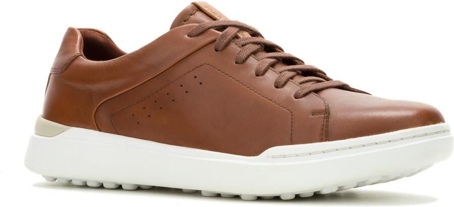 Hush Puppies Wes Leer Heren Cognac Sneakers