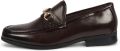 Infinity Leather Bruine loafers voor heren met gouden gesp en handige instappers - Bruin