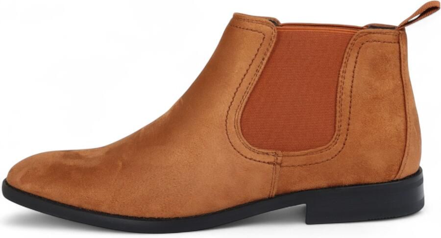 Infinity Leather Heren Chelsea-laarzen van bruin suède met echt leren voering en instappers