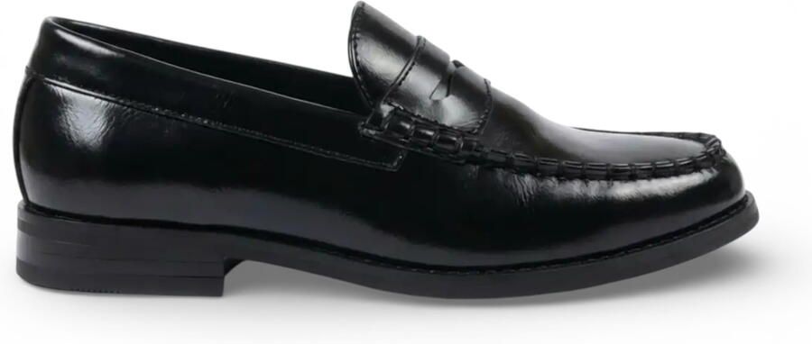 Infinity Leather Heren zwarte penny loafers van PU-leer formele schoenen voor formele gelegenheden.
