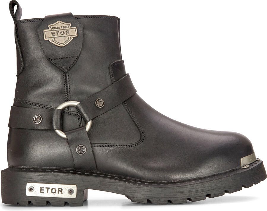 Infinity Leather Leren militaire laarzen voor heren Zwart Combat Biker Motorcycle Punk Western Boot