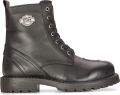 Infinity Leather Leren militaire laarzen voor heren Zwart Combat Biker Motorcycle Punk Western Boot - Zwart