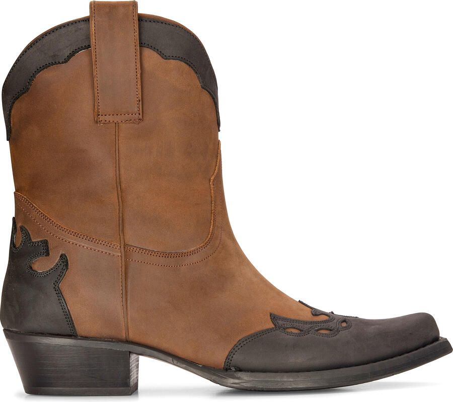 Infinity Leather Leren westernlaarzen voor heren bruin Cubaanse cowboy Winklepickers klassiek puntig