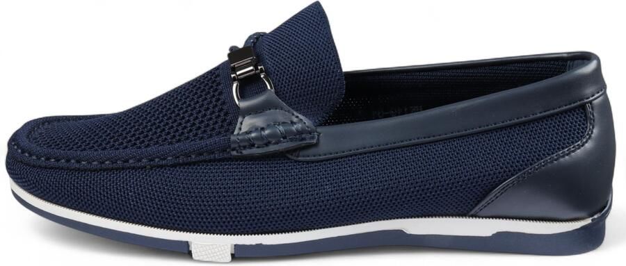 Infinity Leather Marineblauwe lichtgewicht mesh instappers met ademend vermogen voor heren