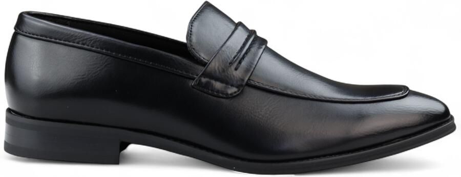 Infinity Leather Zwarte instappers voor heren gevoerd met leer en nette schoenen