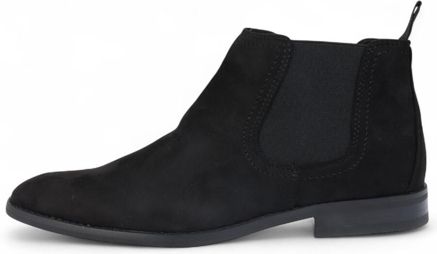 Infinity Leather Zwarte suède Chelsea-laarzen voor heren gevoerd met echt leer en instappers