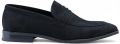 Infinity Leather Zwarte suède mocassin loafers voor heren slimme instappers - Zwart