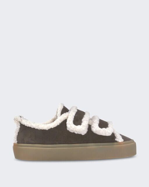 INUIKII Dames lage laars met shearling voering en klittenband