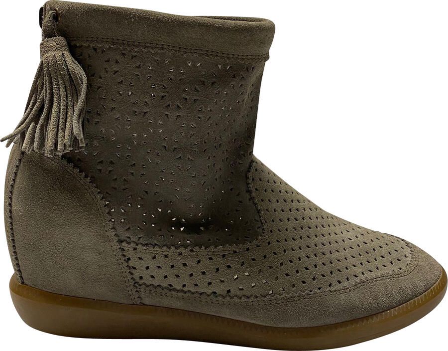 Isabel Marant Pre-owned Isabel Marant Basley enkellaarsjes met kwastjes in grijs suède