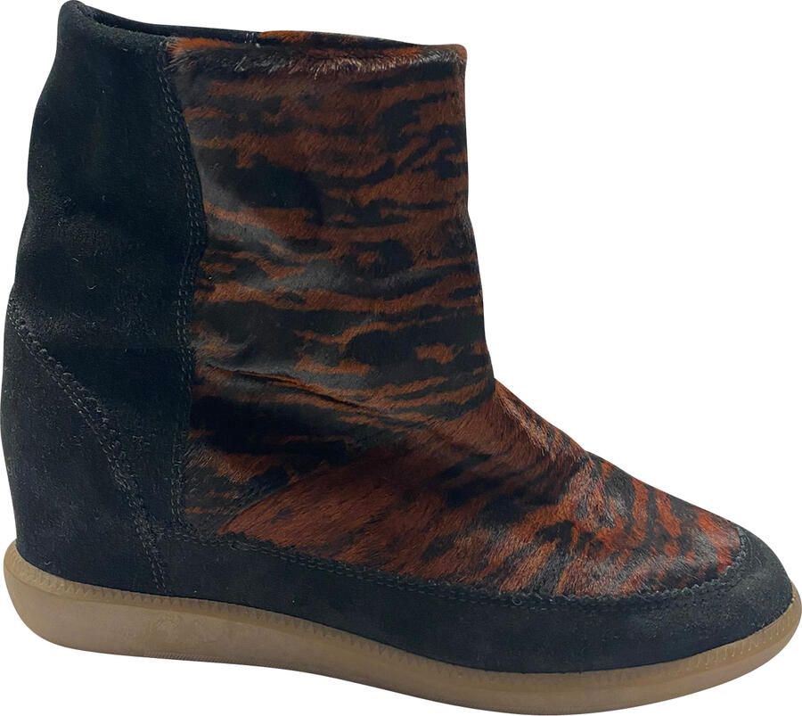 Isabel Marant Pre-owned Isabel Marant enkellaarsjes met tijgerprint in bruin suède
