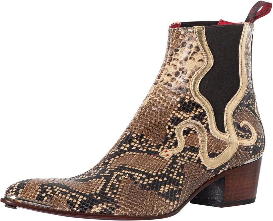 Jeffery West Chelsea-Laarzen Met Slangenprint Beige