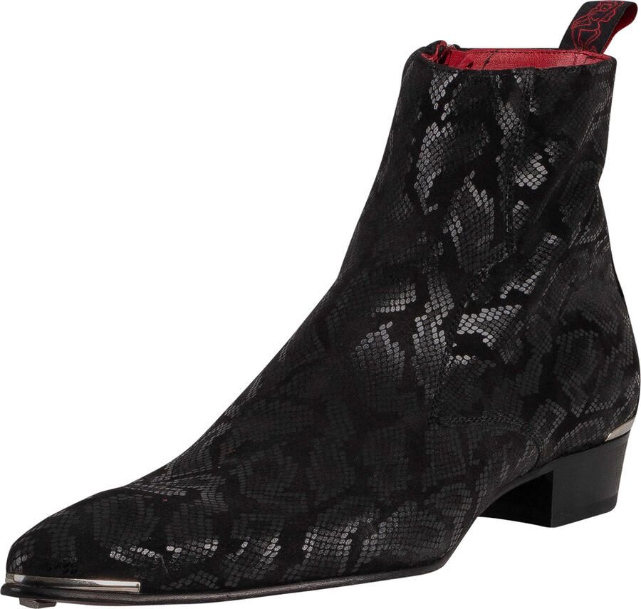 Jeffery West Chelsea Leren Laarzen Met Rits Zwart