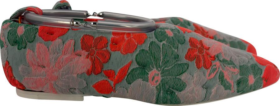 Jil Sander Pre-owned Jil Sander Brocade Puntige Ballerina Flats in Multicolor Katoen