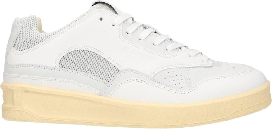 Jil Sander Witte Leren Lage Sneakers