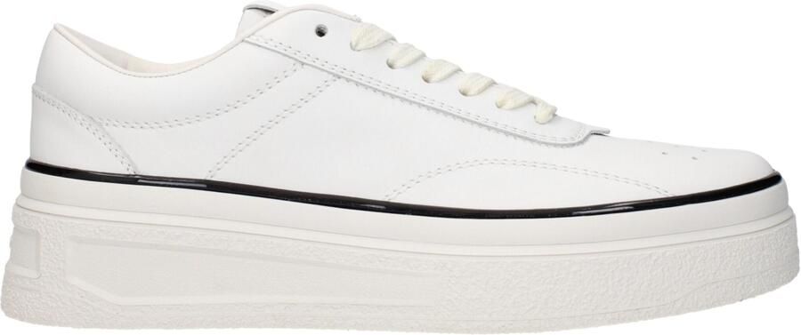 Jil Sander Witte Leren Platform Sneakers