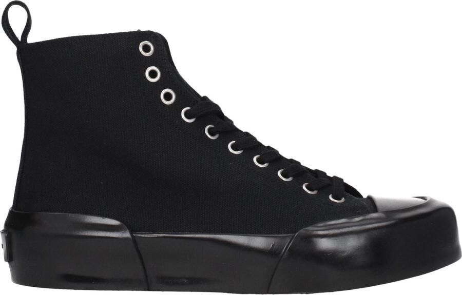 Jil Sander Zwarte Stof Hoge Sneakers